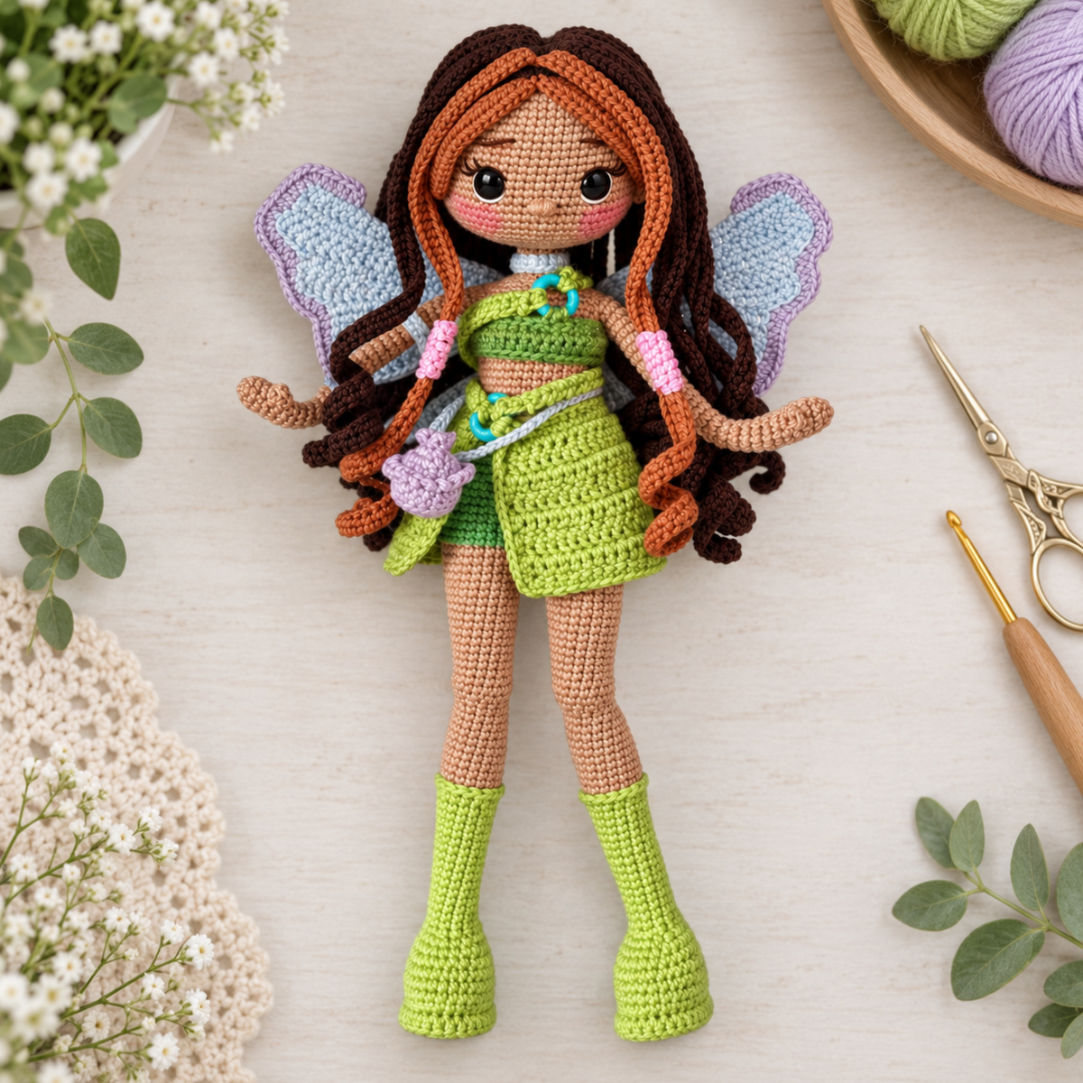 Crochet Aisha Amigurumi Doll Pattern