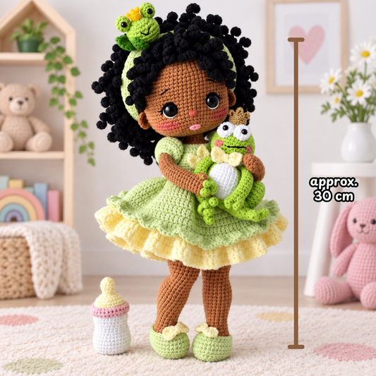Crochet Princess Baby Tiana Amigurumi Doll Pattern