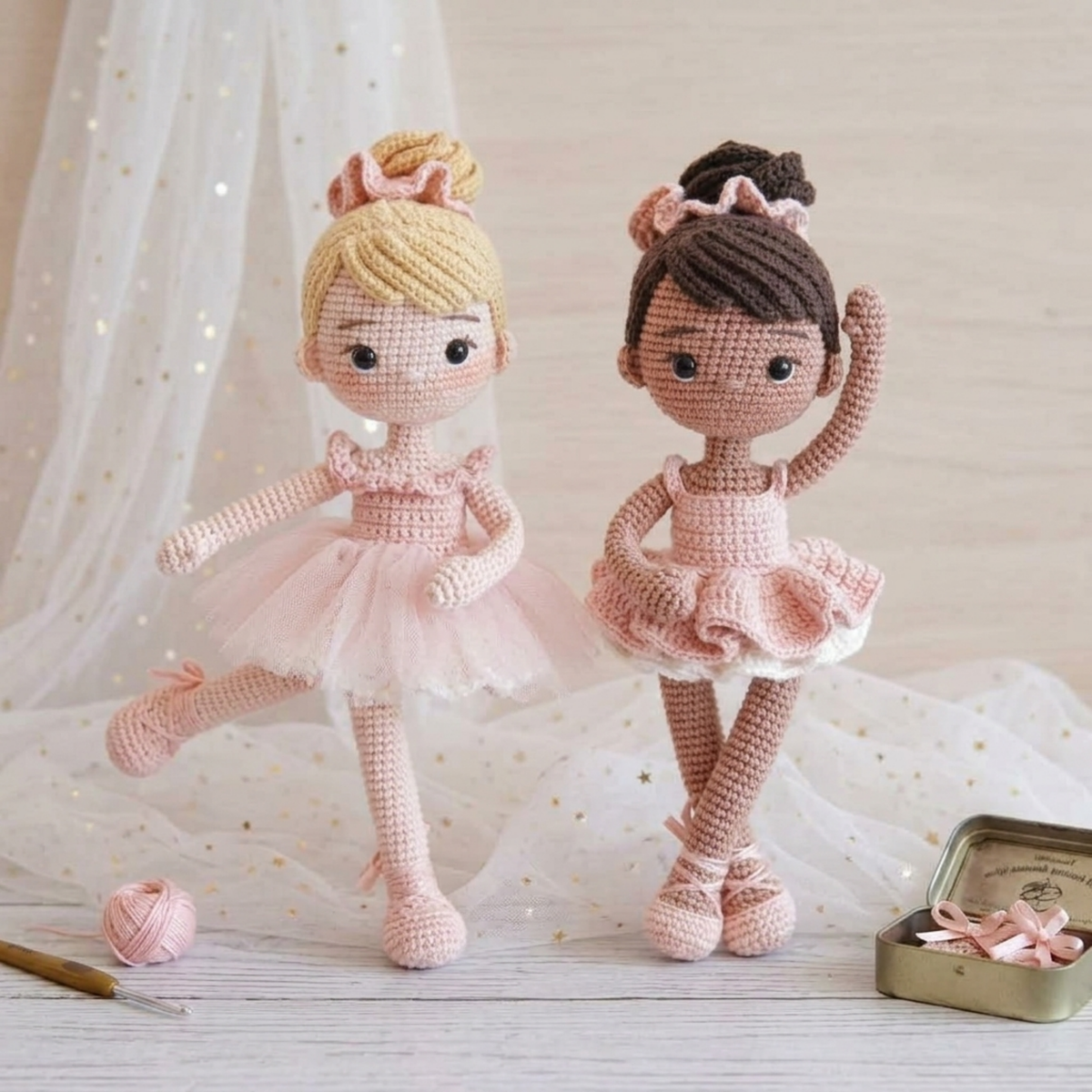 Crochet Ballerina Dolls Pattern (2 Dolls)