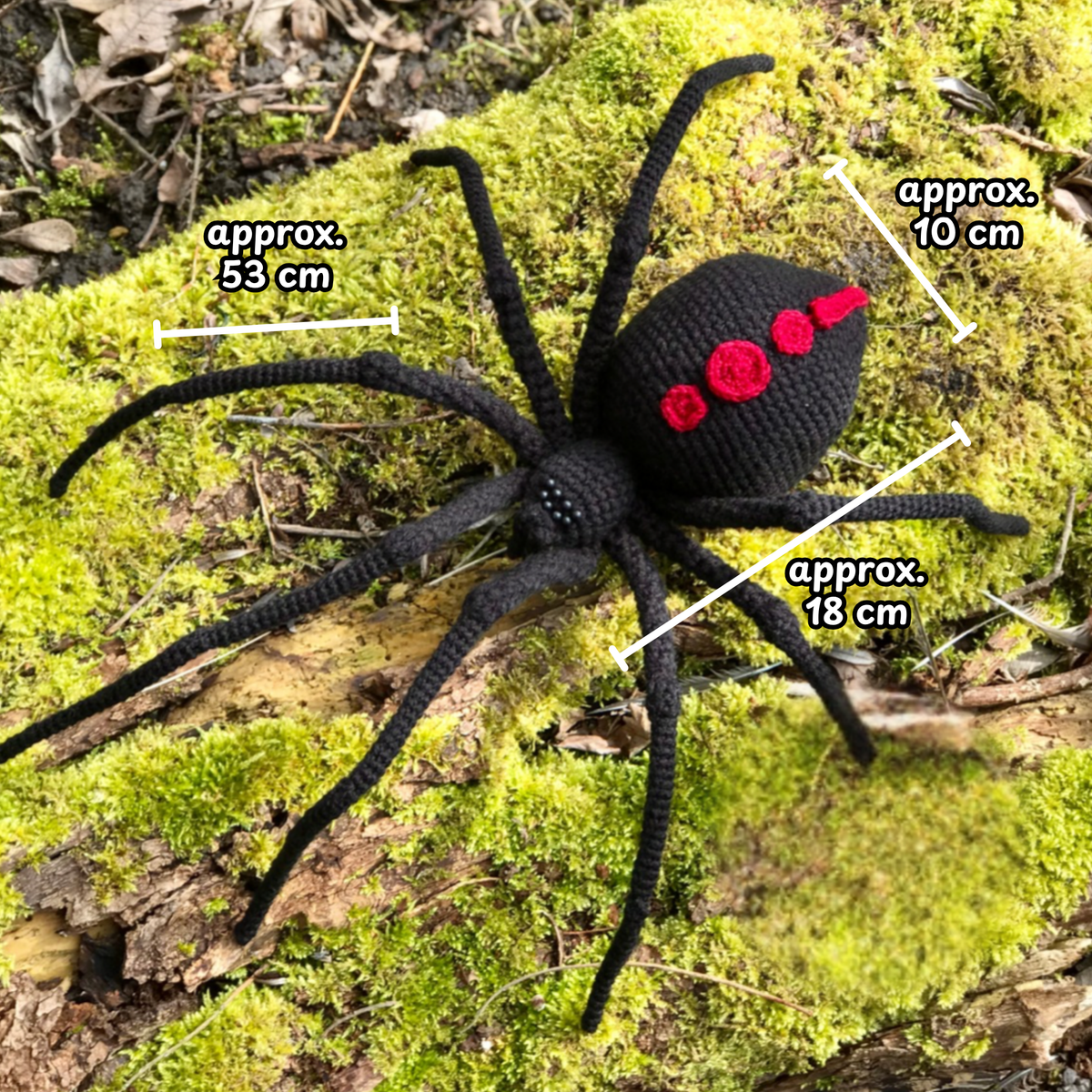 Crochet Black Betty Amigurumi Pattern (Black Widow Spider)