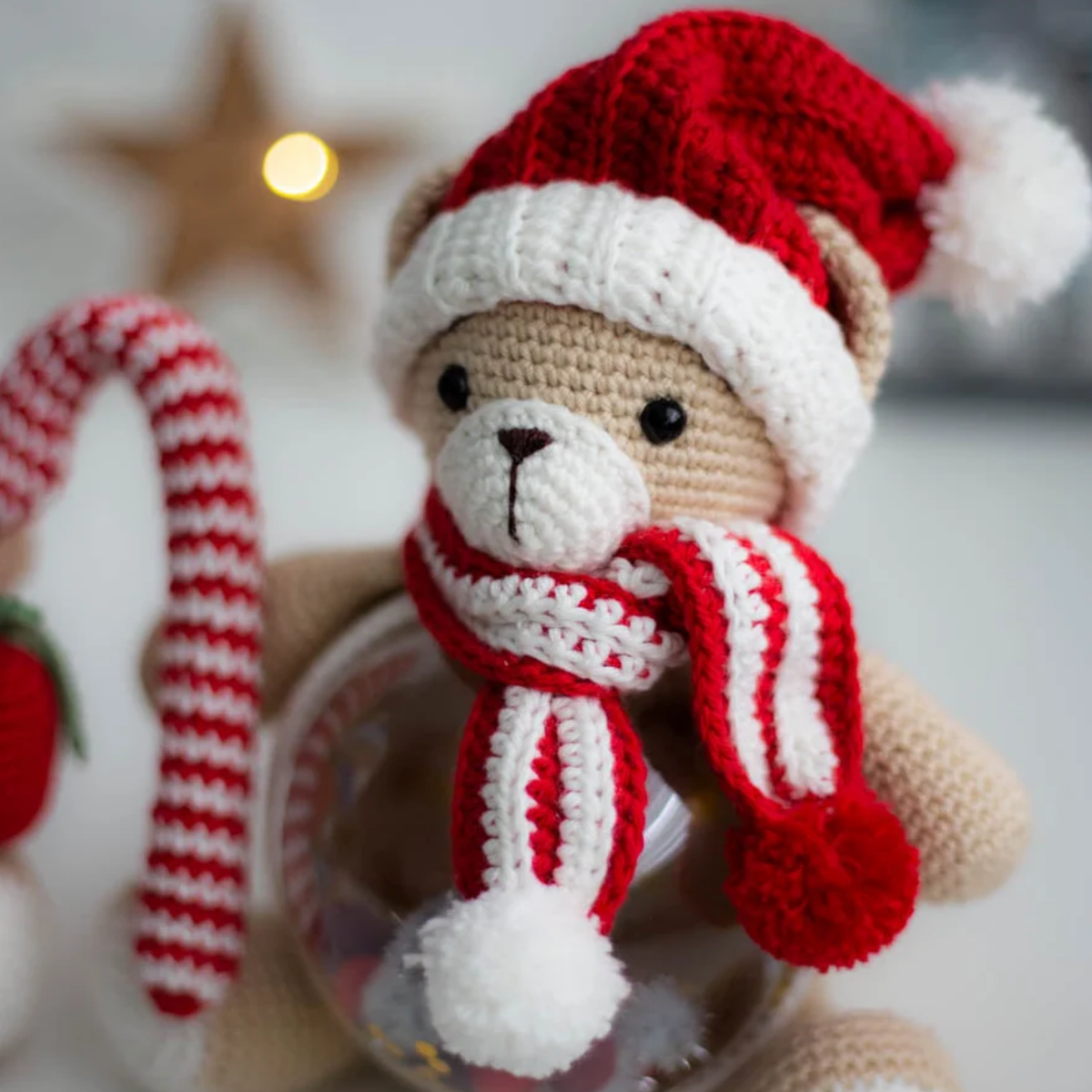 Crochet Christmas Bear Amigurumi Pattern (2 Bears)
