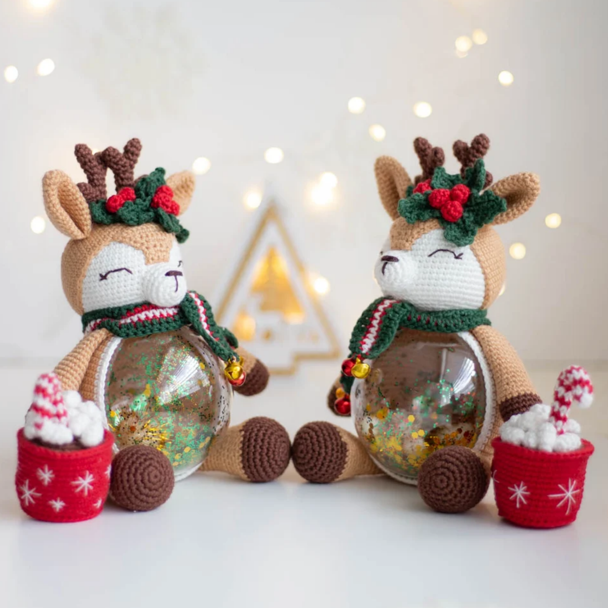Crochet Christmas Deer Amigurumi Pattern (Globe Display)