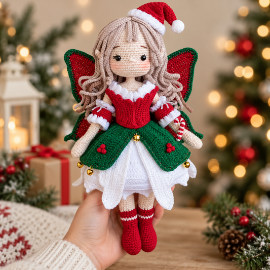 Crochet Christmas Fairy Elara Amigurumi Doll Pattern