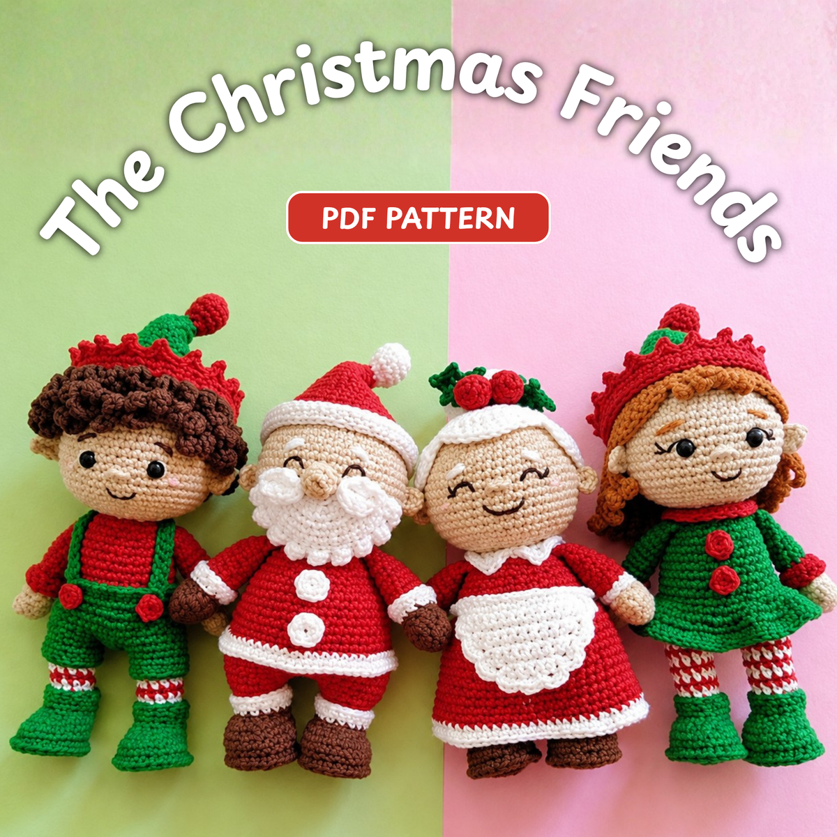 Crochet Christmas Friends Collection Pattern (4 Characters)