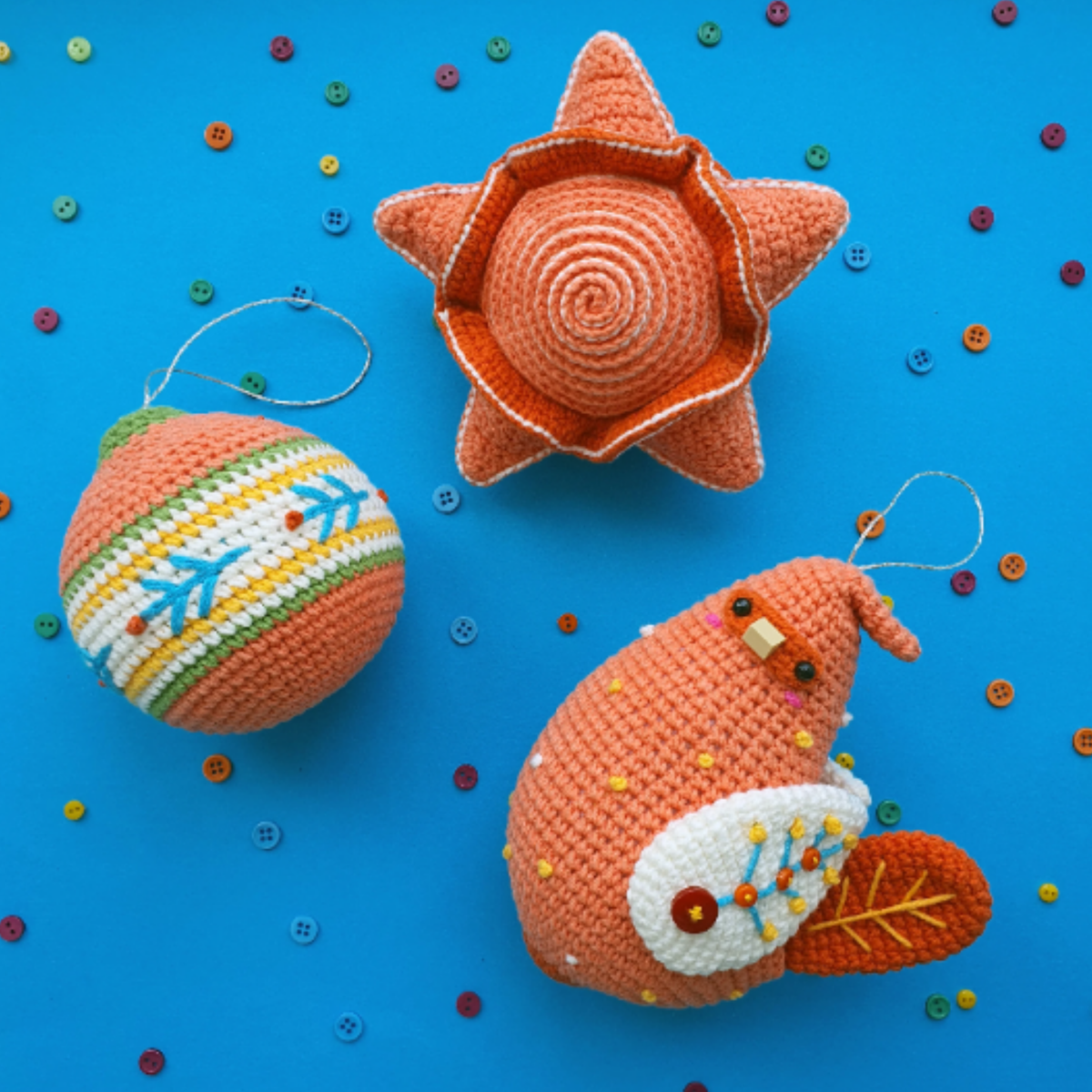 Crochet Christmas Ornament Set Pattern (7 Ornaments)