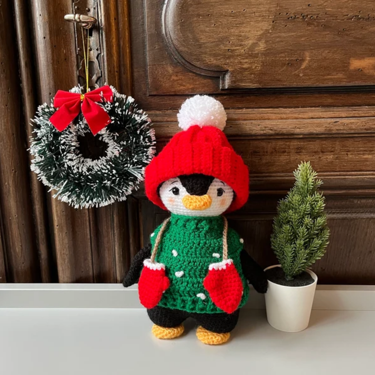 Crochet Christmas Outfit for Penguin Amigurumi Pattern