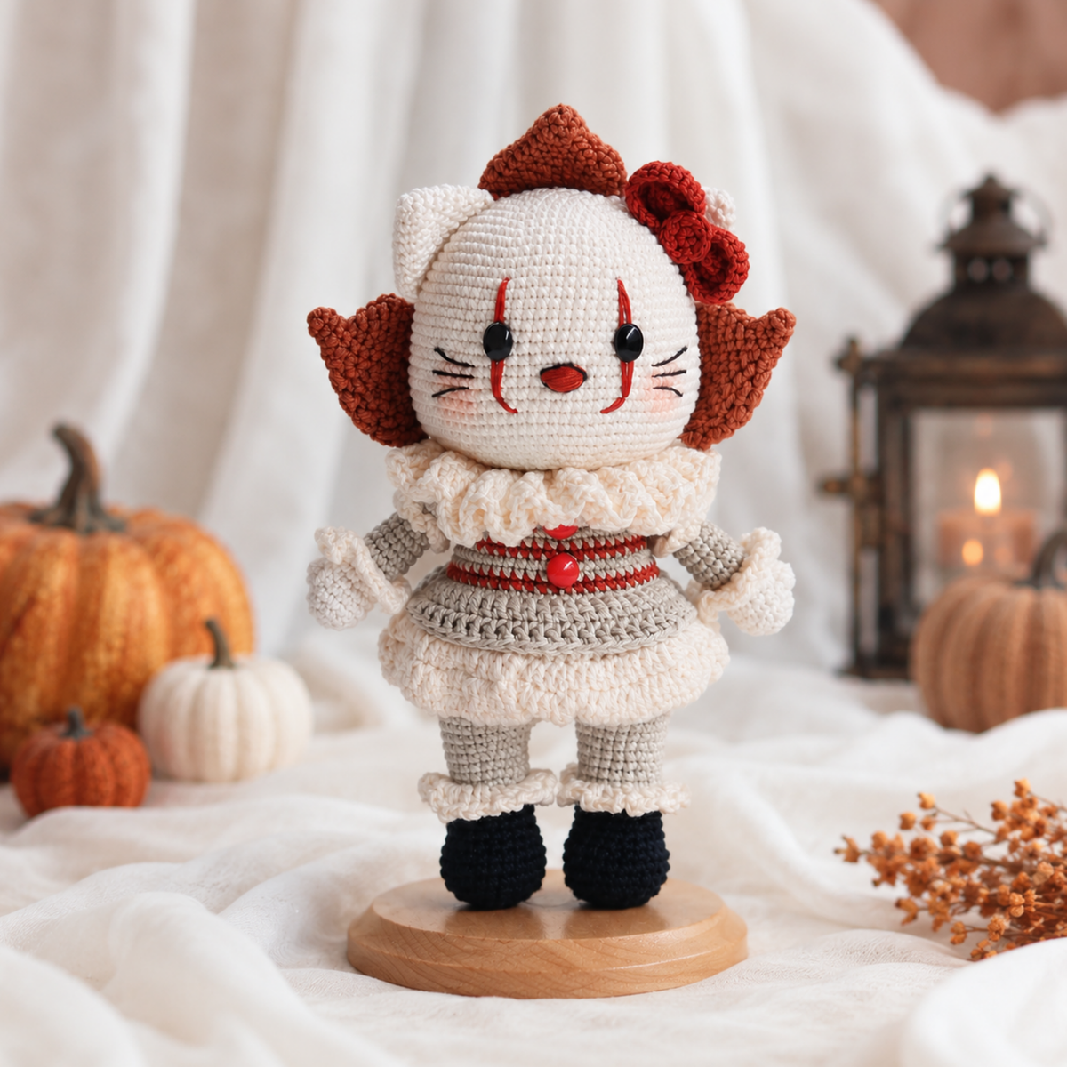 Crochet Clown Cat Doll Pattern