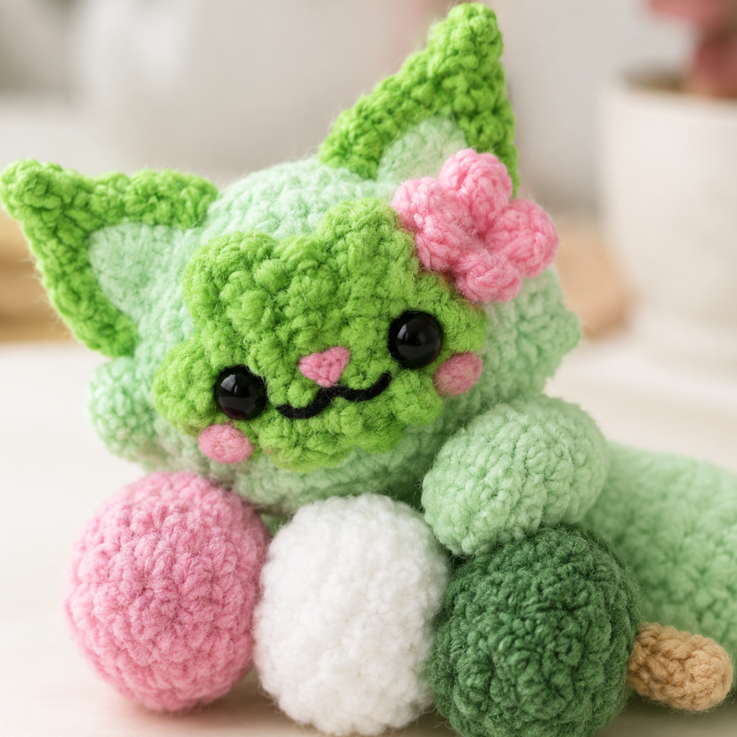 Crochet Dango Grass Kitty Pattern
