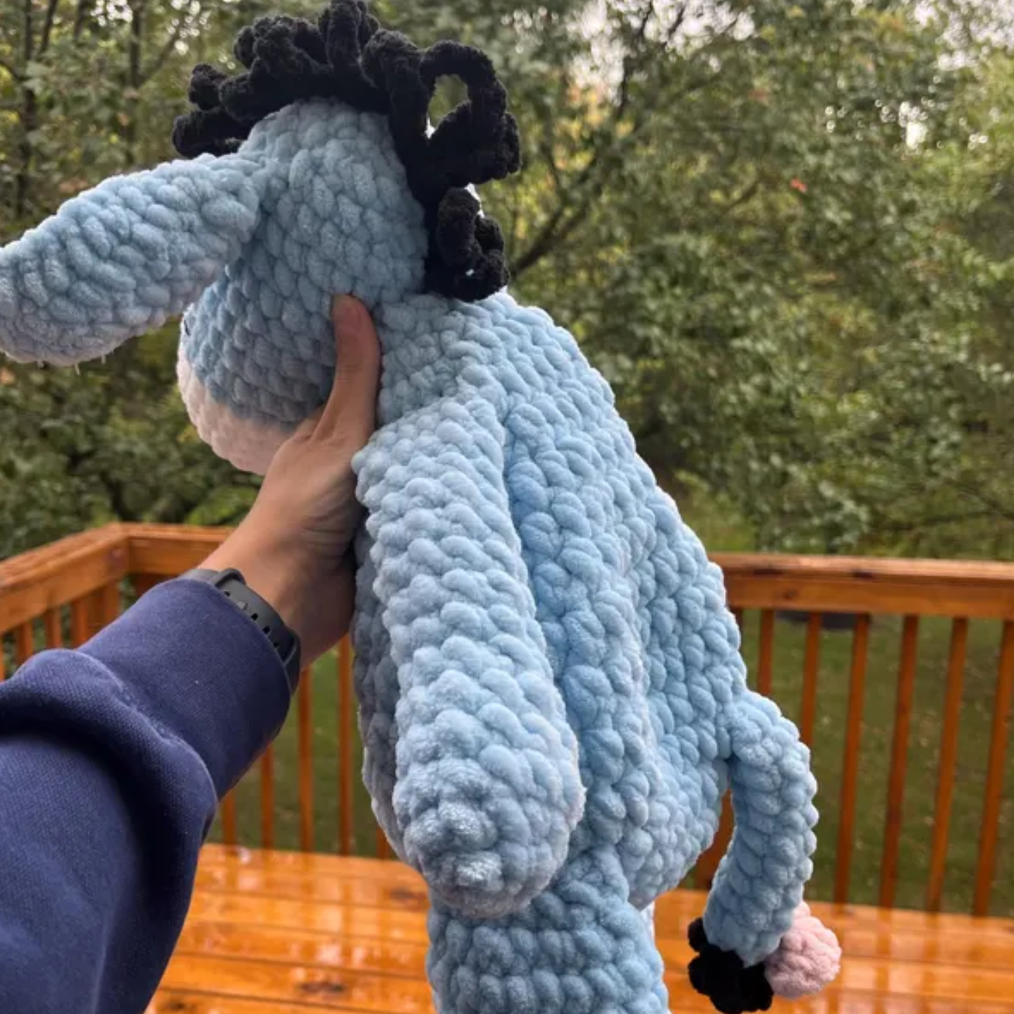 Crochet Eeyore Snuggler Pattern (Blue and Gray Versions)