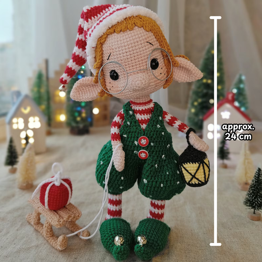 Crochet Christmas Elf Boy Doll Pattern