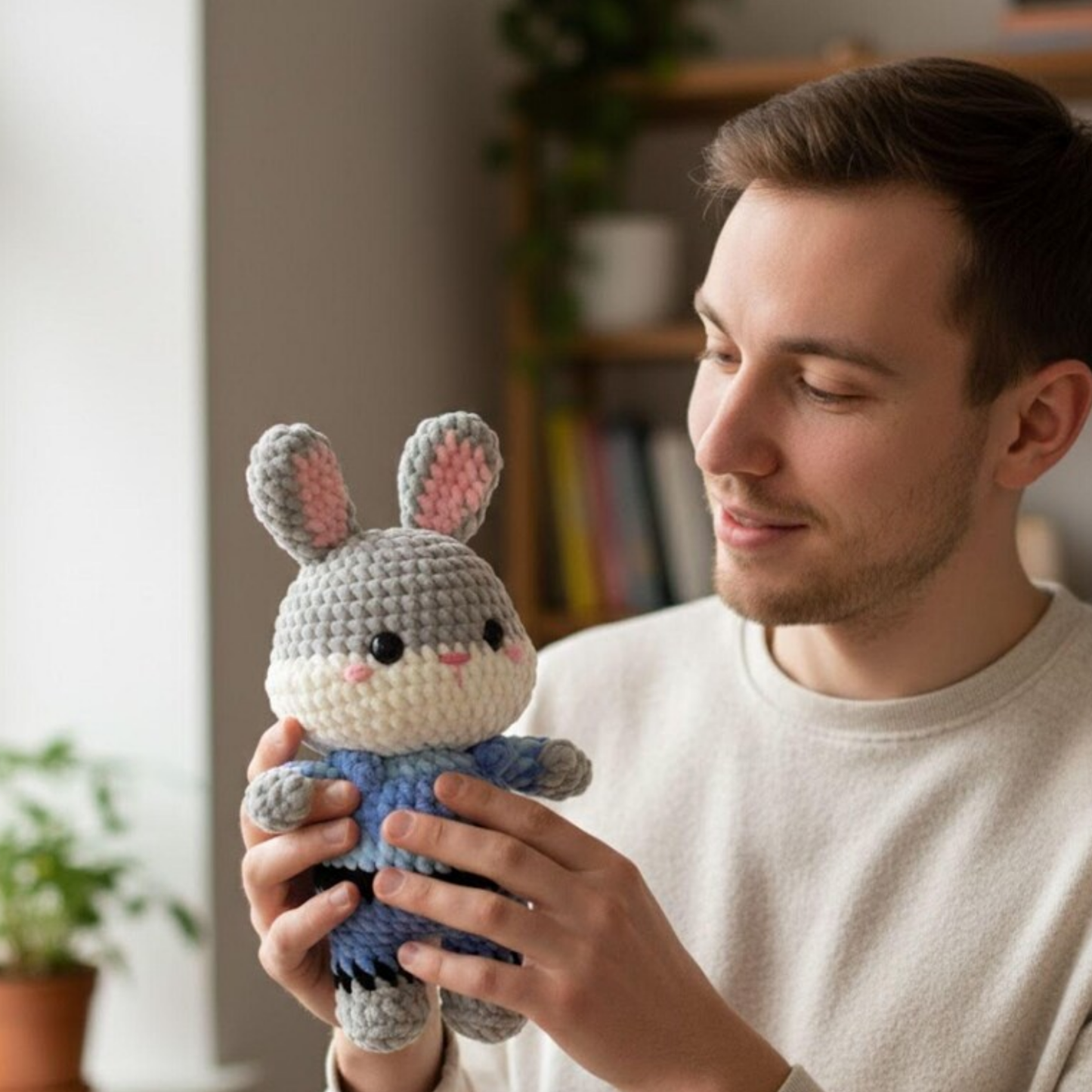 Crochet Fox and Bunny Officer Plush Set