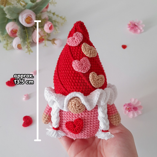 Crochet Gnome with Hearts Valentine's Day Pattern (Set of 7)