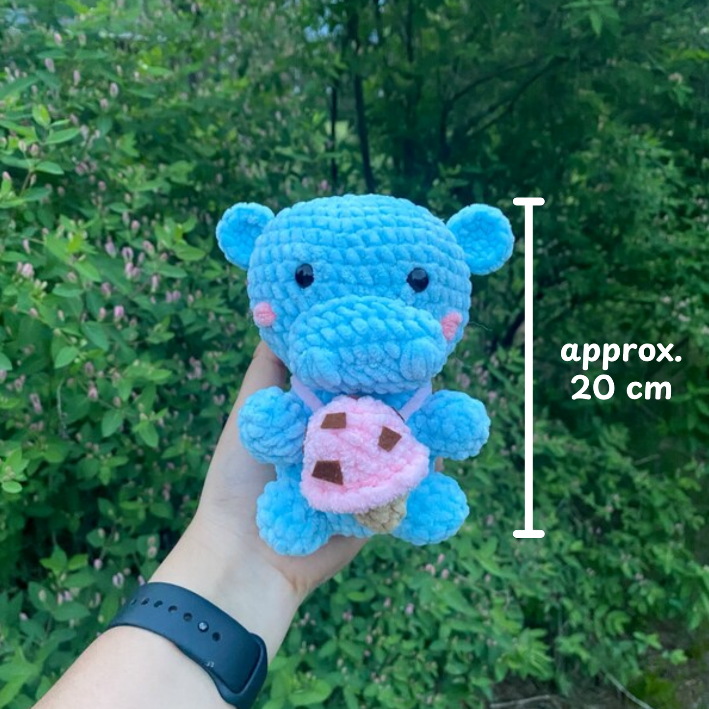 Crochet Hippo and His Ice Cream Pattern