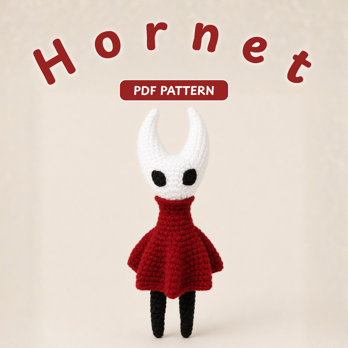 Crochet Hornet Amigurumi Pattern (Hollow Knight: Silksong)