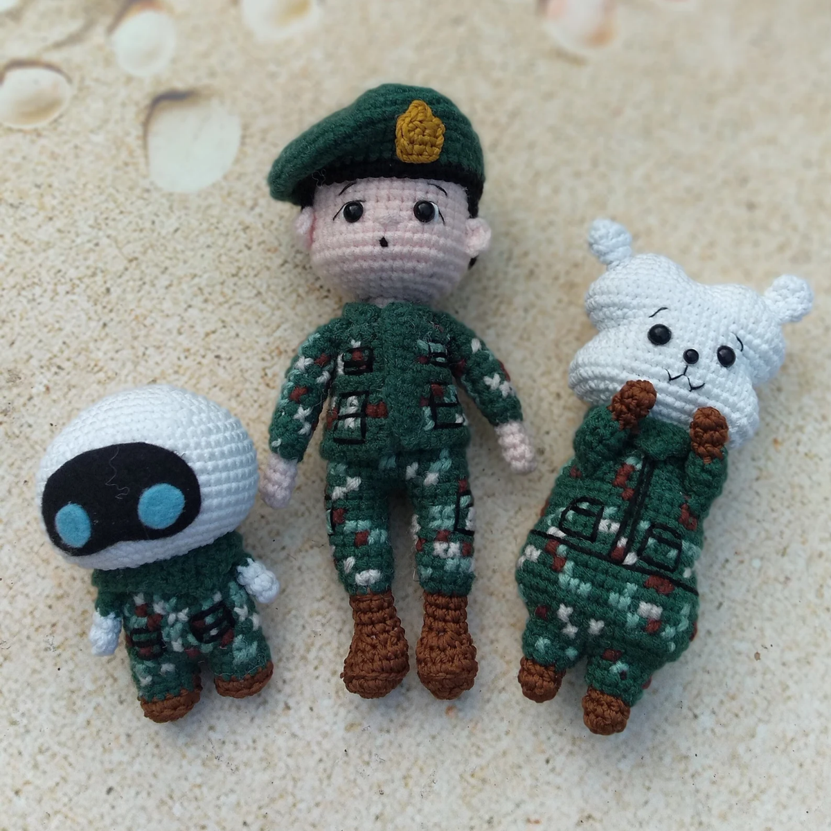 Crochet Jin BTS Military Pattern