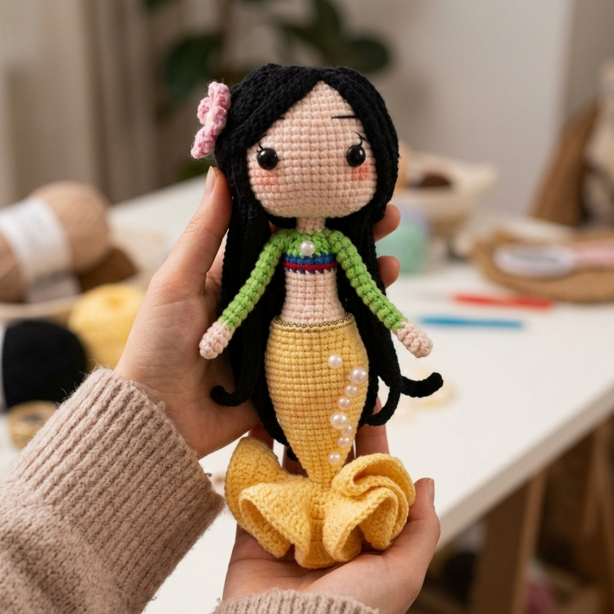 Crochet Mermaid Princess Mulan Doll Pattern