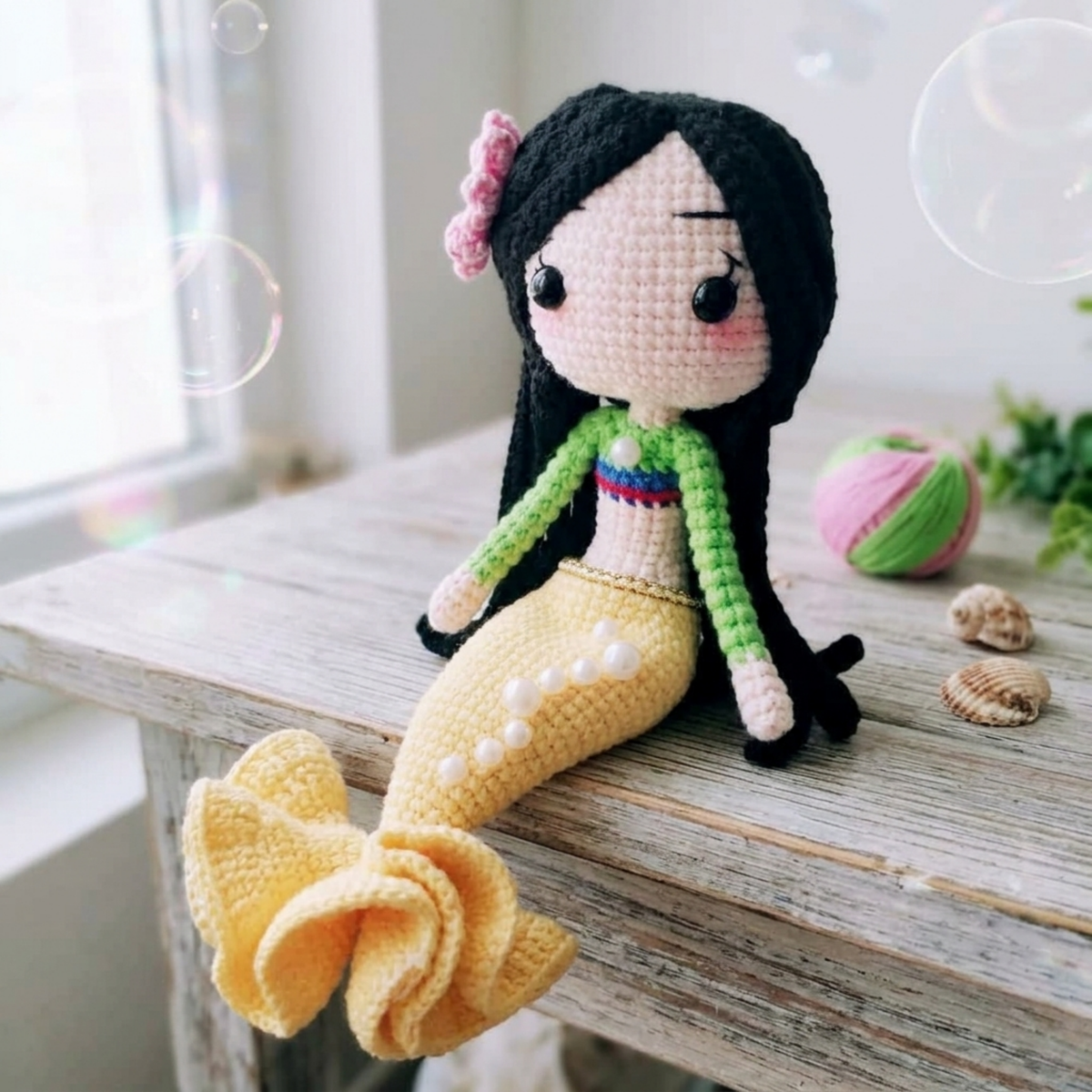 Crochet Mermaid Princess Mulan Doll Pattern