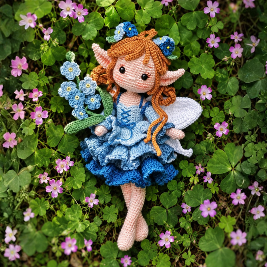 Crochet Mila the Forget-Me-Not Fairy Doll Pattern