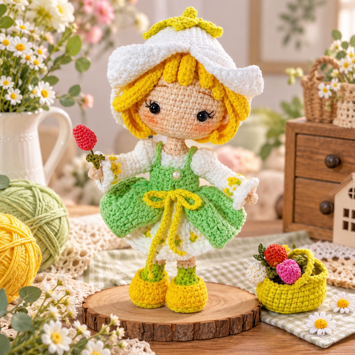 Crochet Mint Tulip Chibi Doll Pattern