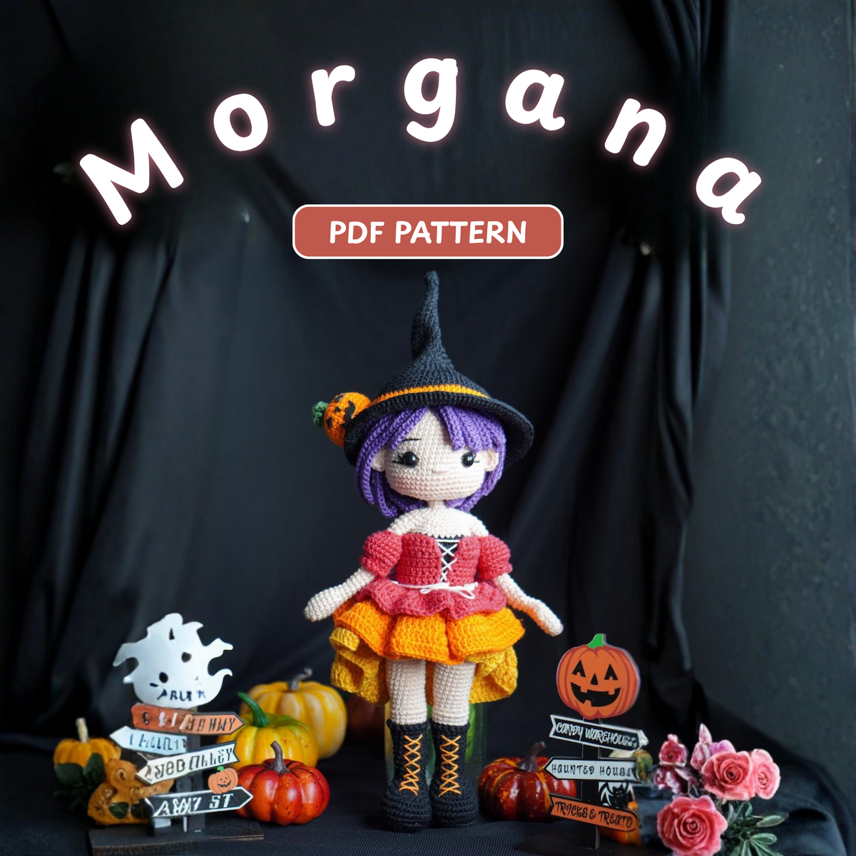 Crochet MORGANA Halloween Doll Pattern