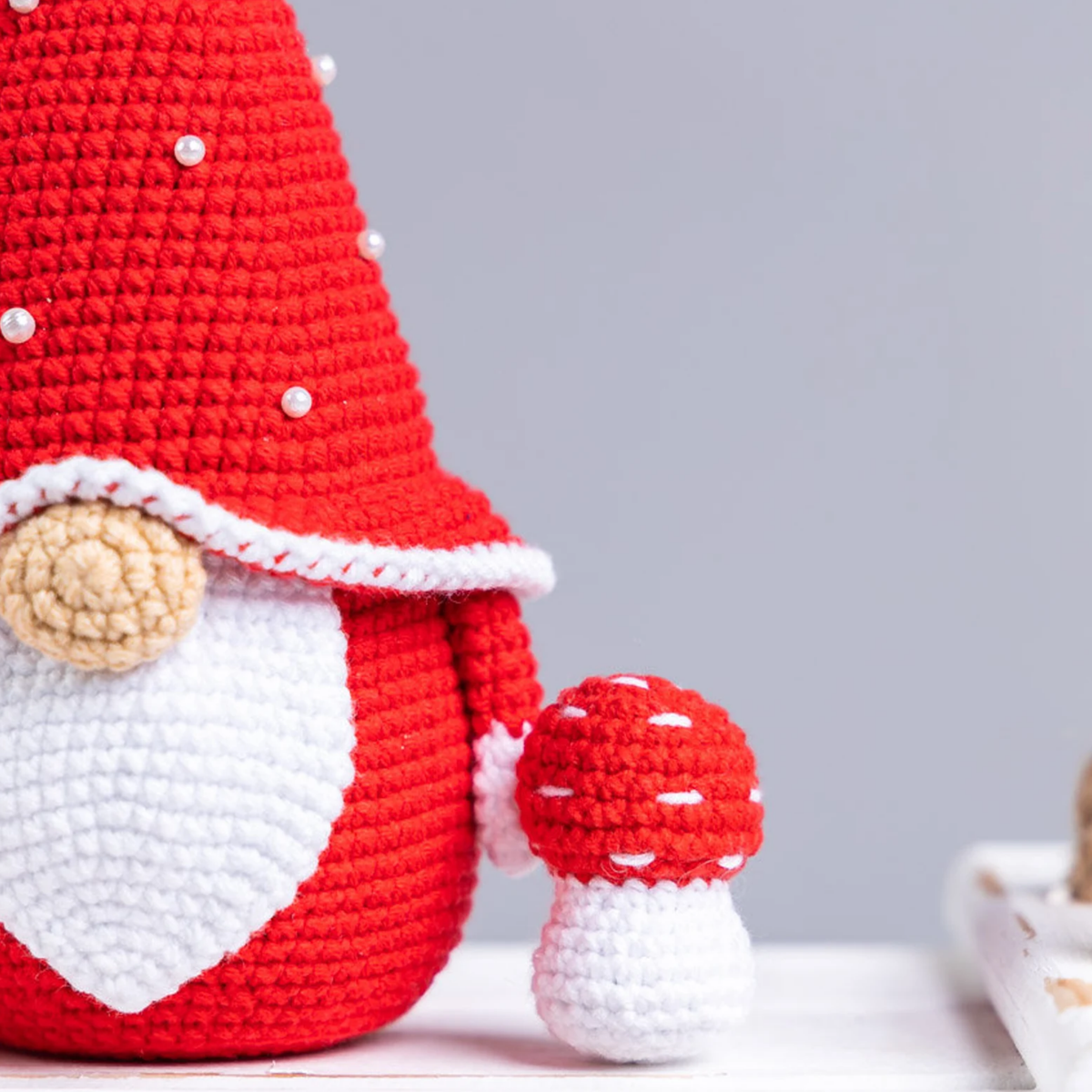 Crochet Mushroom Gnome with Cup Pattern