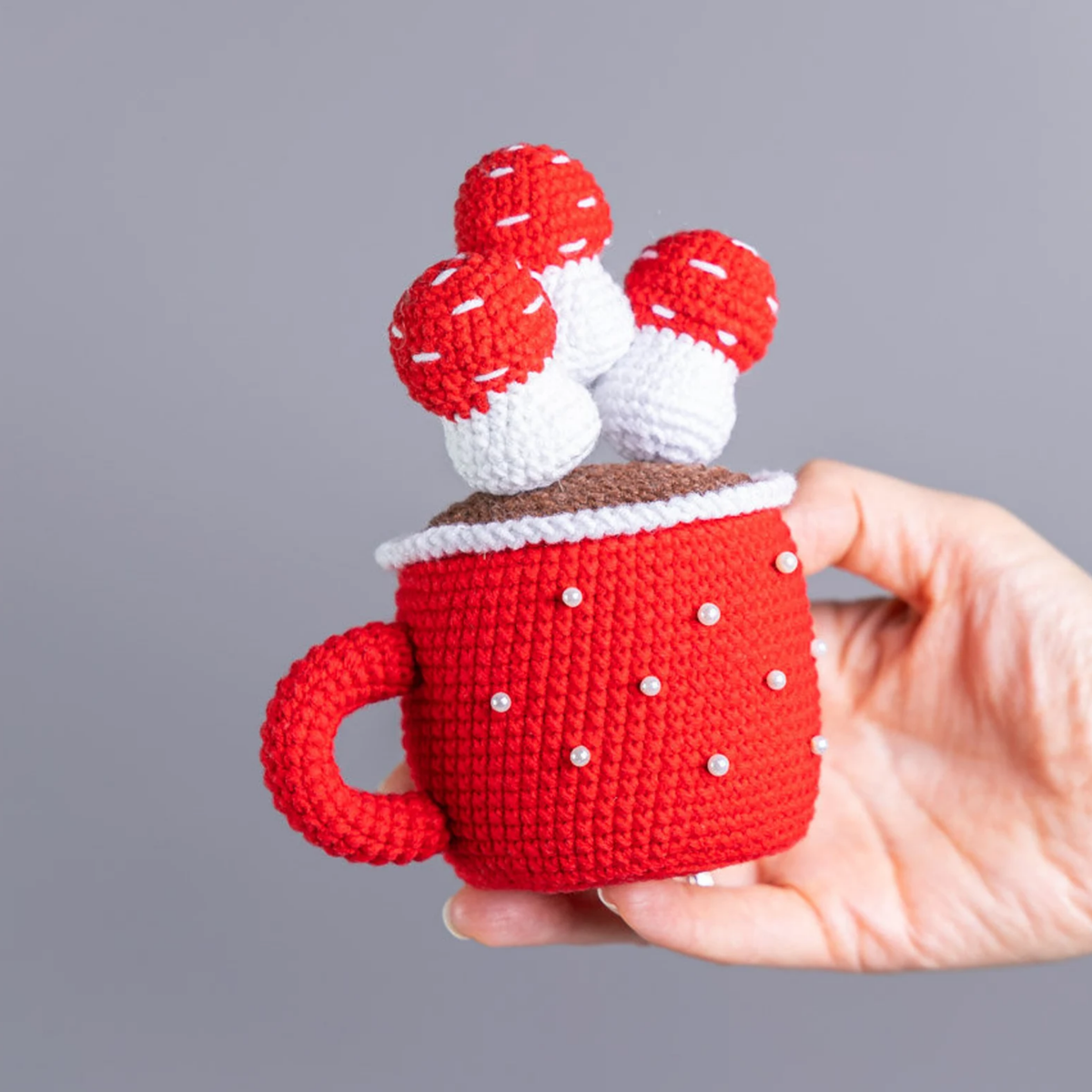 Crochet Mushroom Gnome with Cup Pattern
