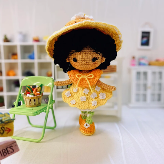 Crochet Orange Blossom Chibi Doll Pattern