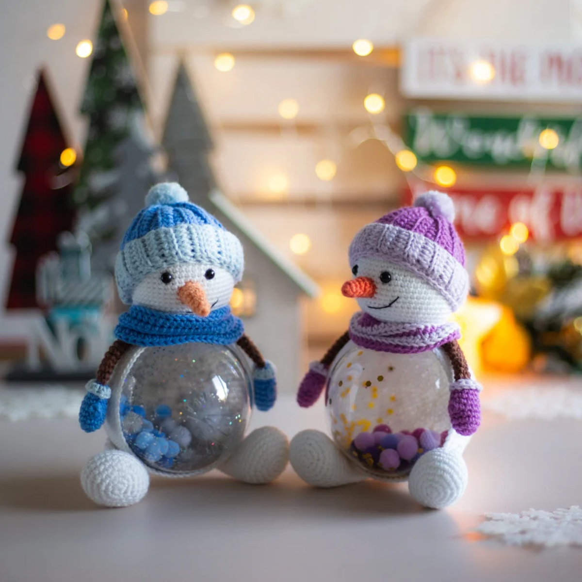 Crochet Snowman Amigurumi Pattern (Globe Display)