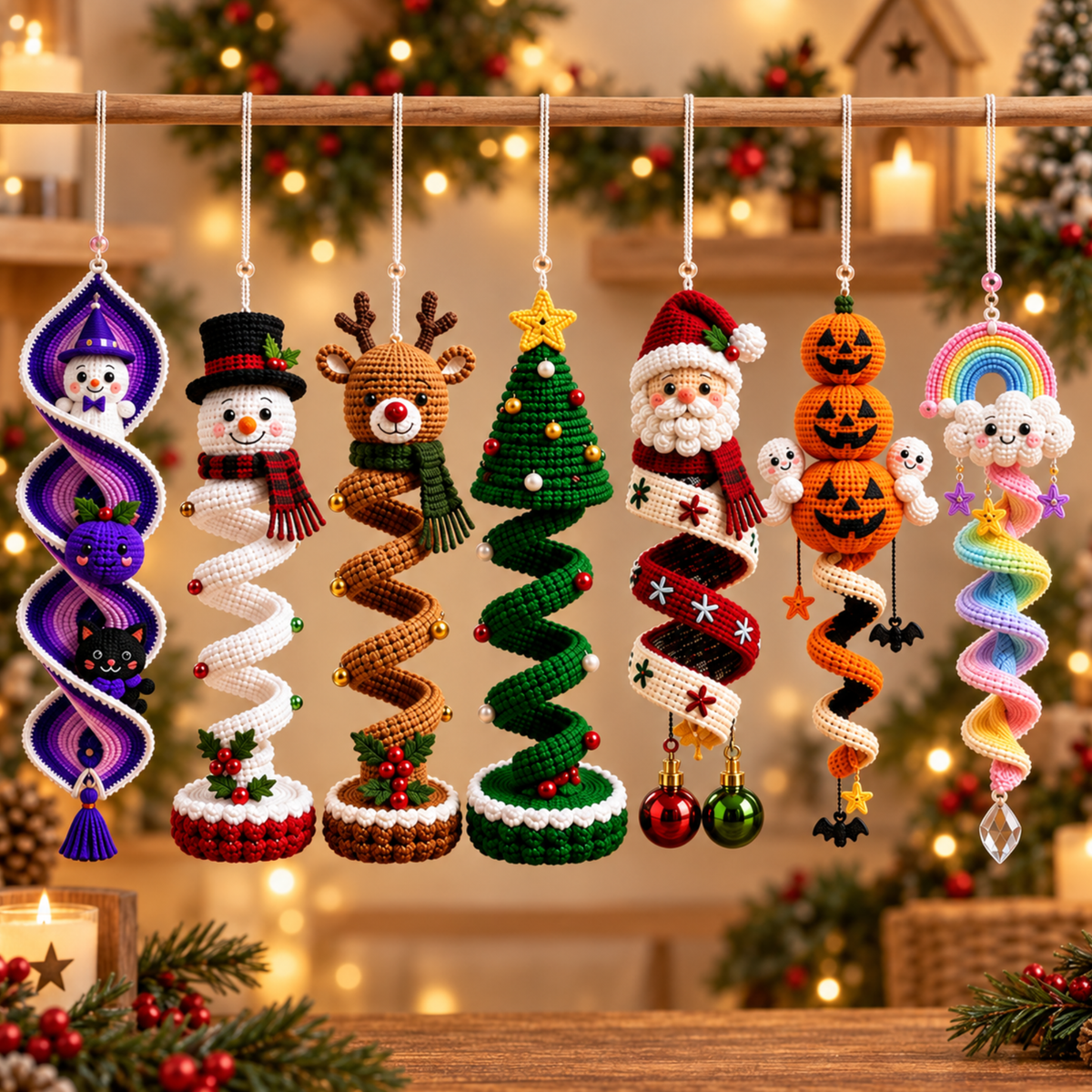 Crochet 50+ Spiral Hanging Ornament Pattern Bundle