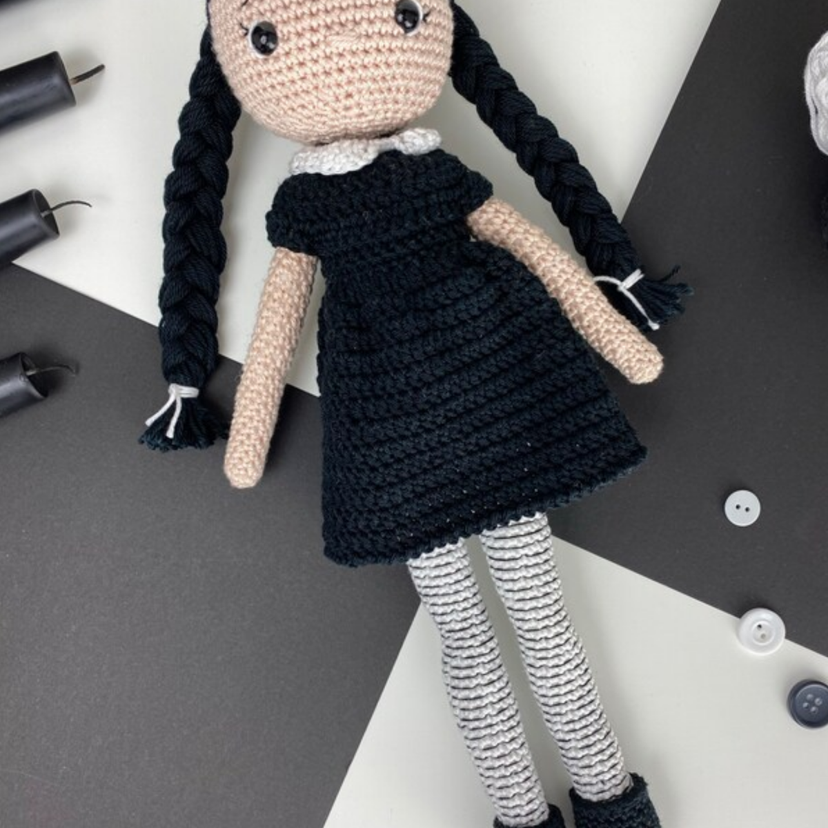 Crochet Wednesday Amigurumi Doll Pattern