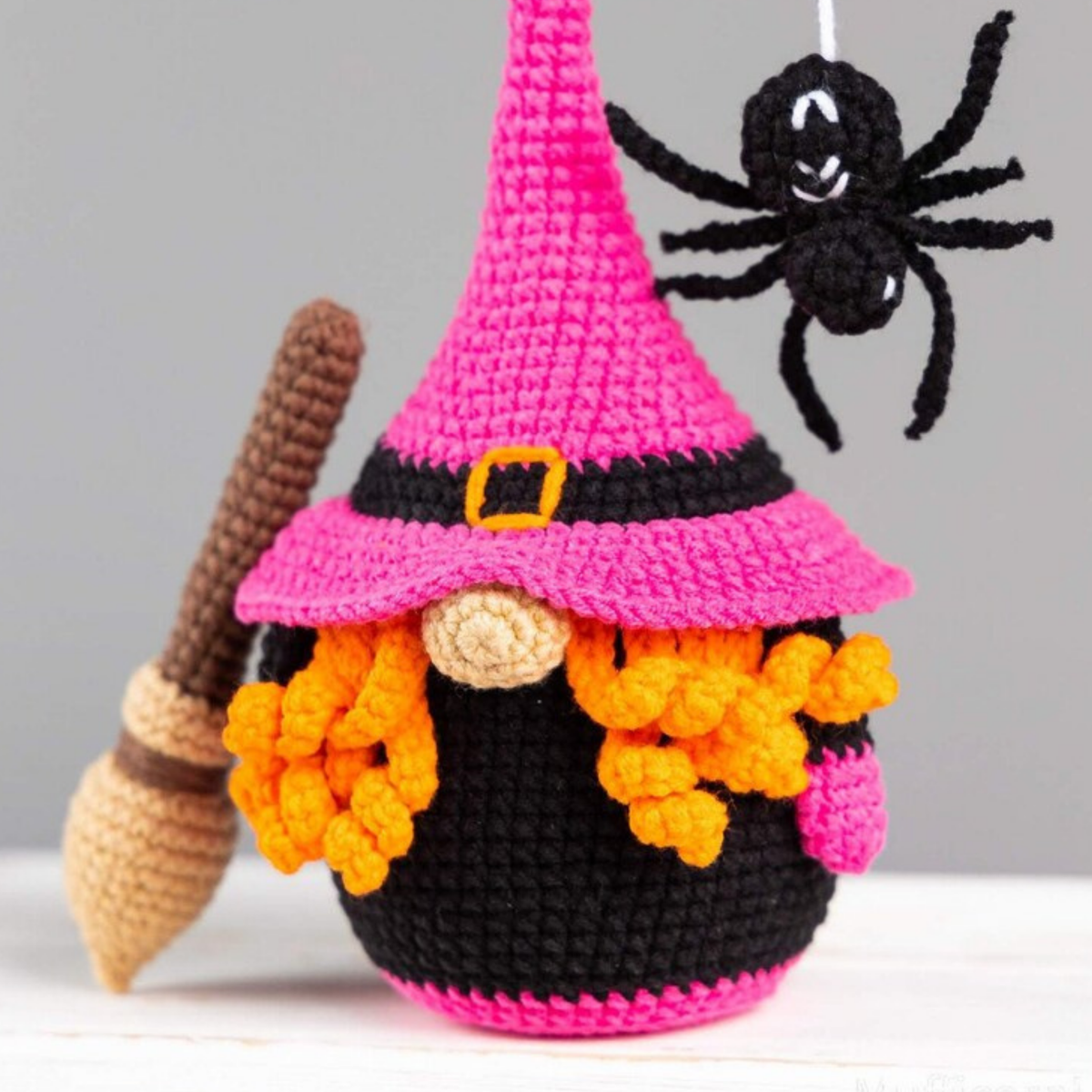 Crochet Witch Gnome Amigurumi Pattern (with Cauldron and Broom)