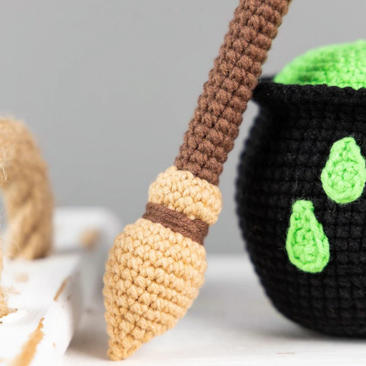 Crochet Witch Gnome Amigurumi Pattern (with Cauldron and Broom)