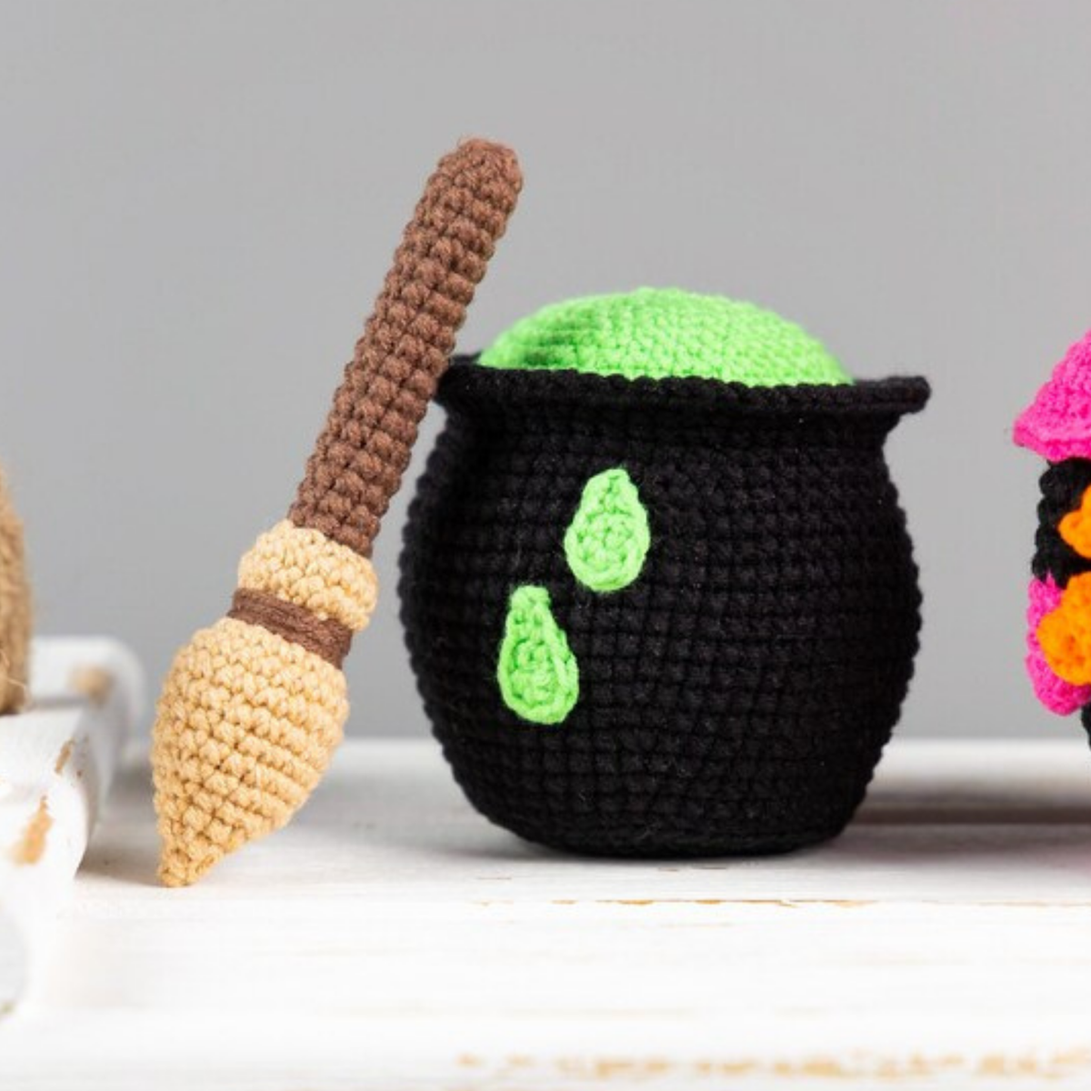 Crochet Witch Gnome Amigurumi Pattern (with Cauldron and Broom)