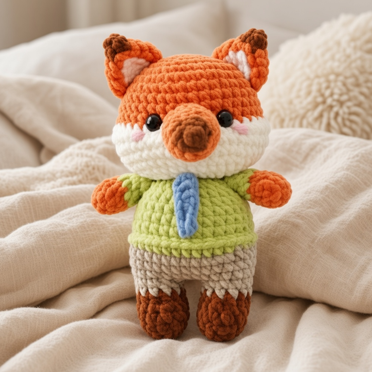 Fox and Bunny Officer Plush Set Amigurumi Crochet Pattern