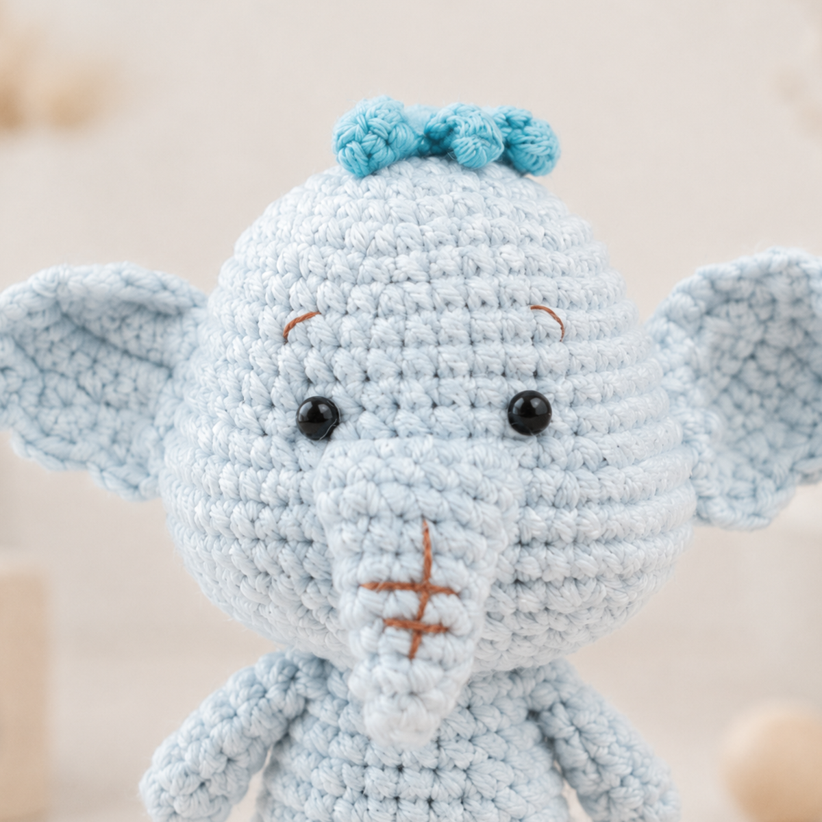 Lumpy Elephant Amigurumi Crochet Pattern