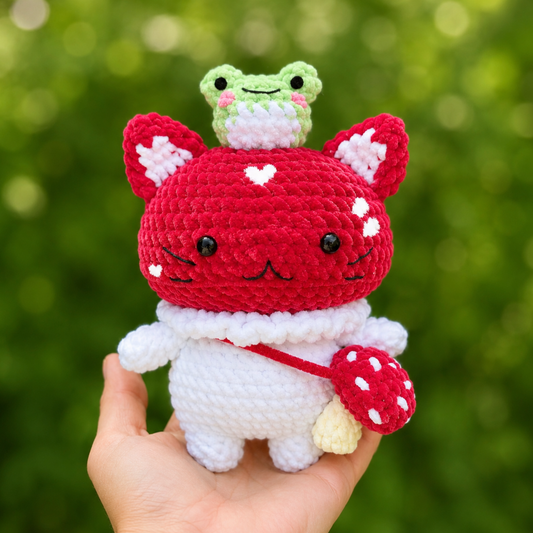 Meow the Mushroom Cat Amigurumi Crochet Pattern