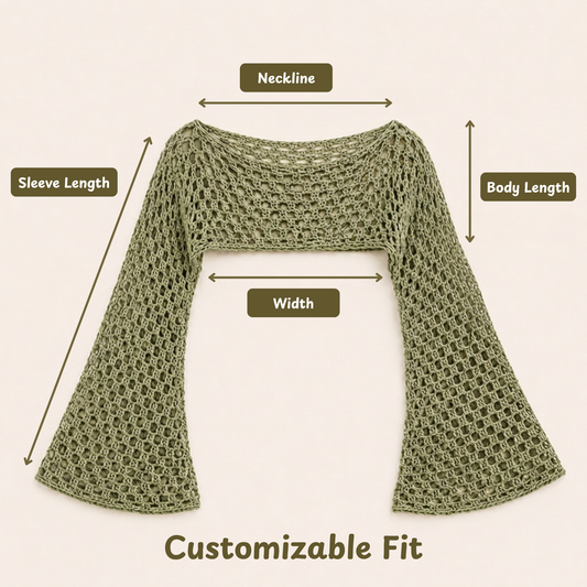 Mesh Sleeve Shrug Top Crochet Pattern