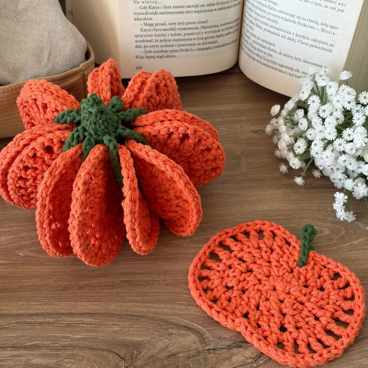 Pumpkin Coaster Set Crochet Pattern