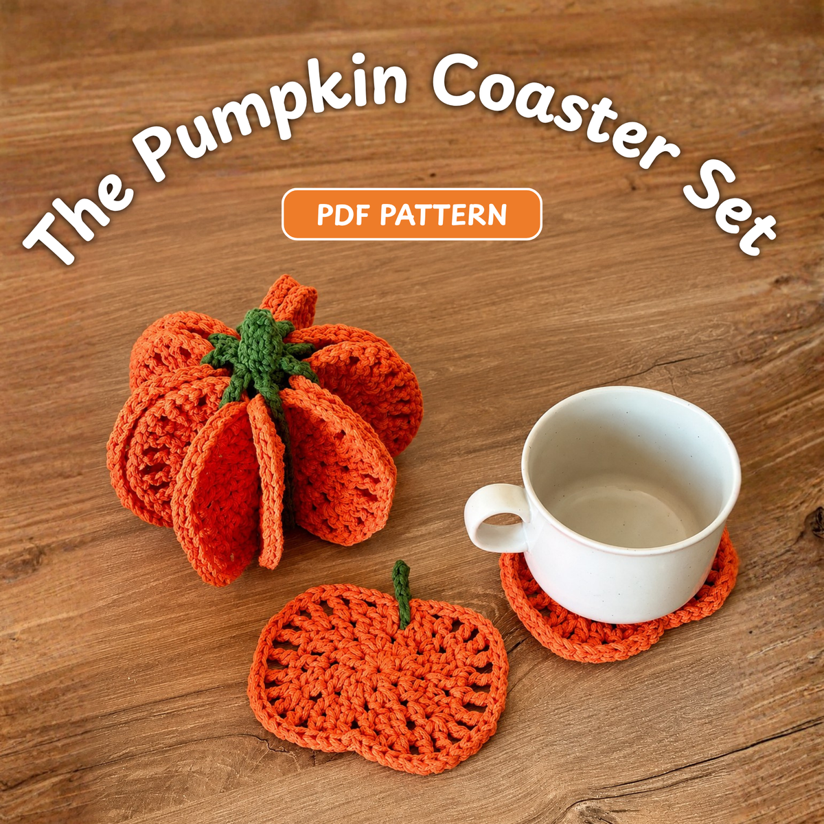 Pumpkin Coaster Set Crochet Pattern