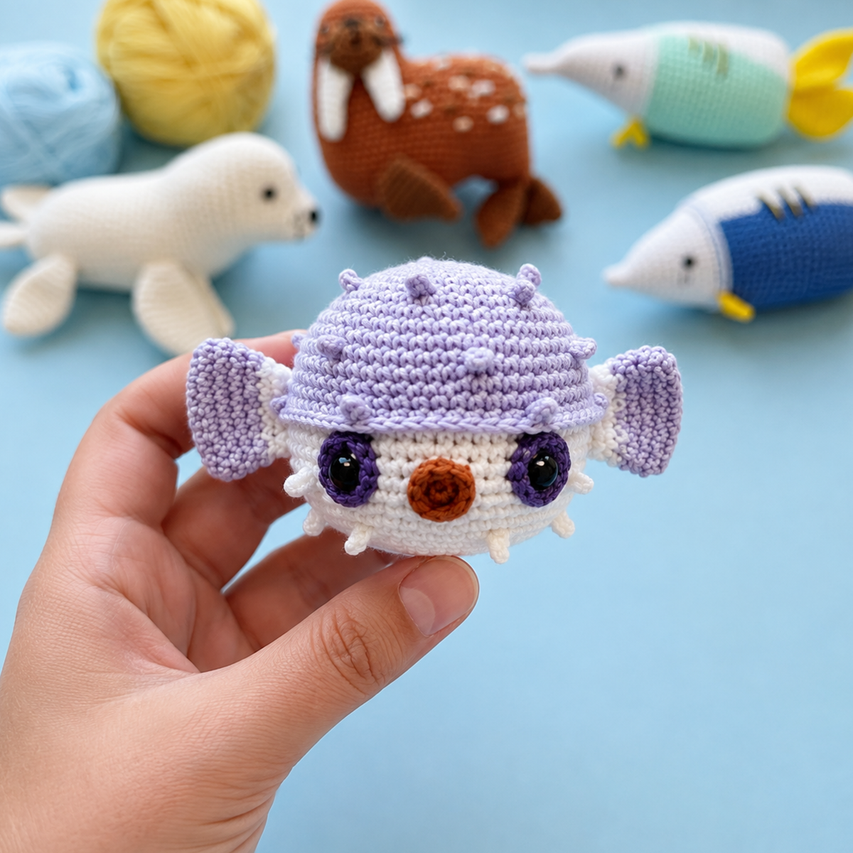 Sea Animals Orca · Puffer Fish · Sailfish · Walrus · Seal · Crab Amigurumi Crochet Pattern