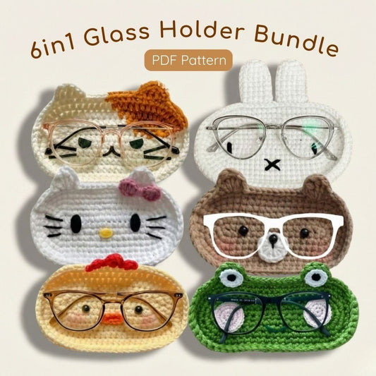 6 in 1 Glass Holder Bundle Crochet Pattern