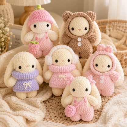 Crochet Baby Bunny in Clothing Pattern Bundle (11 in 1)