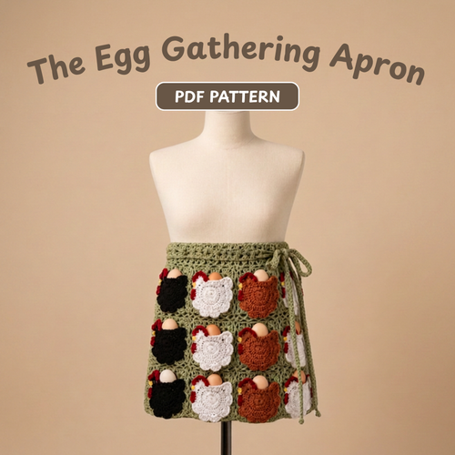 Crochet Nesting Hens Egg Gathering Apron Pattern (2 Sizes)
