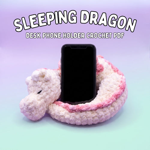 Crochet Sleeping Dragon Desk Phone Holder Pattern
