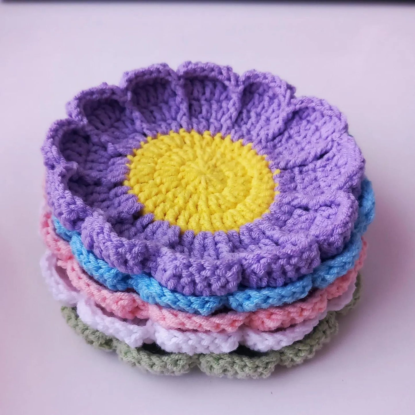 8 in 1 Daisy Flower Coaster Crochet Pattern