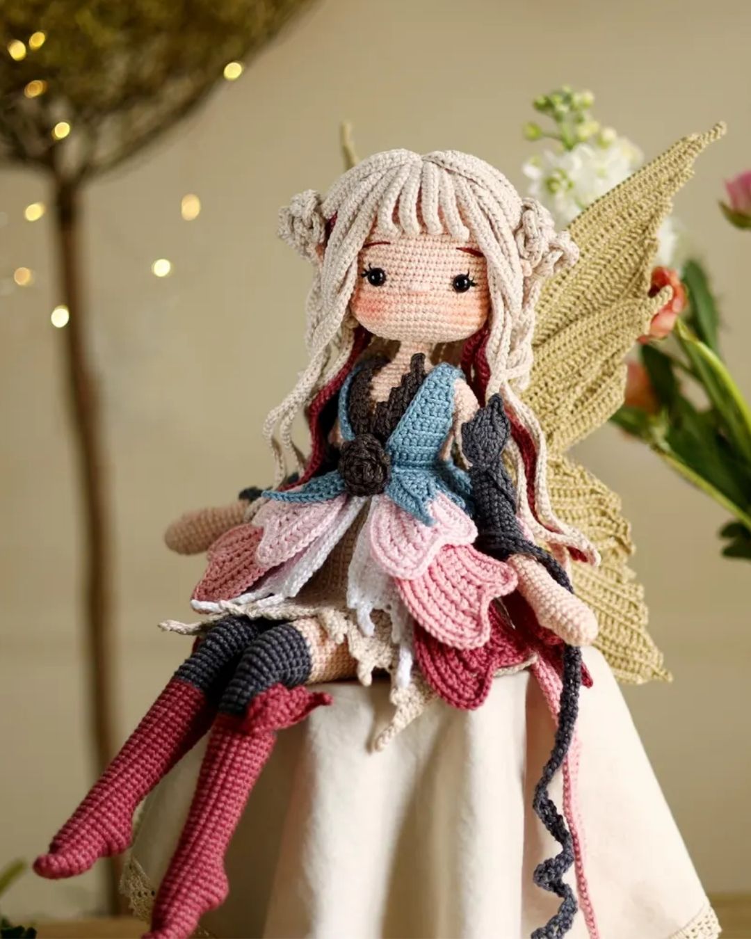 Flower Fairy Crochet Doll Pattern | 5 Languages (en, fr, de, es, pt)