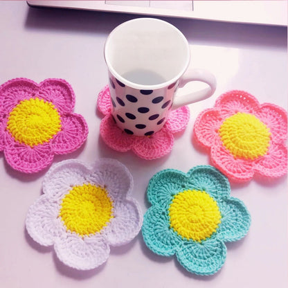 8 in 1 Daisy Flower Coaster Crochet Pattern