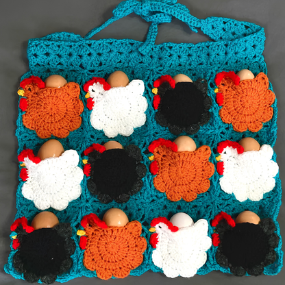 Crochet Nesting Hens Egg Gathering Apron Pattern (2 Sizes)