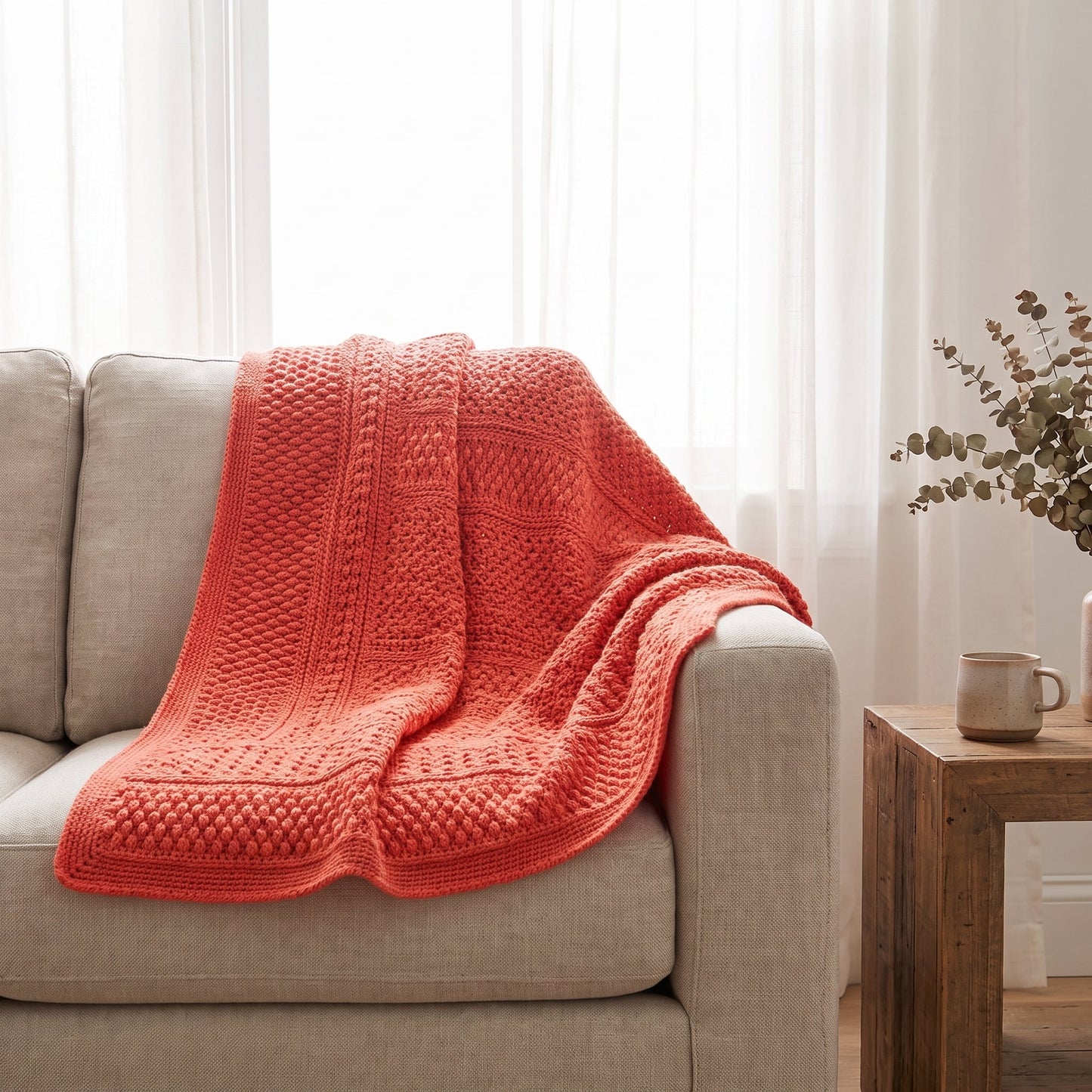 Crochet Field and Forest Throw Pattern