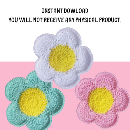 8 in 1 Daisy Flower Coaster Crochet Pattern